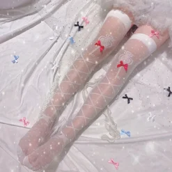 Sheer Ribbon Nylon Thigh Highs