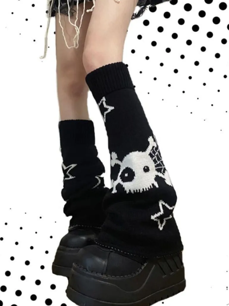 Skull & Star Goth Leg Warmers