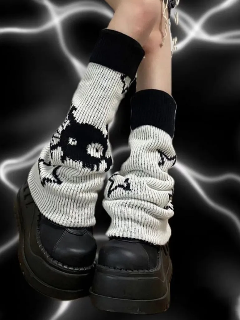 Skull & Star Goth Leg Warmers