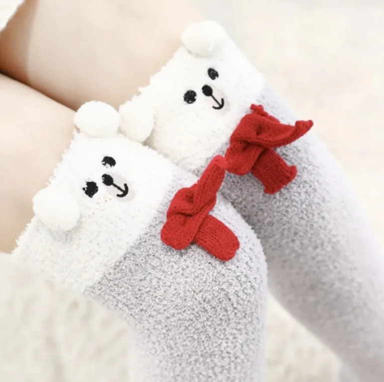 Snowy Bear Thigh Highs