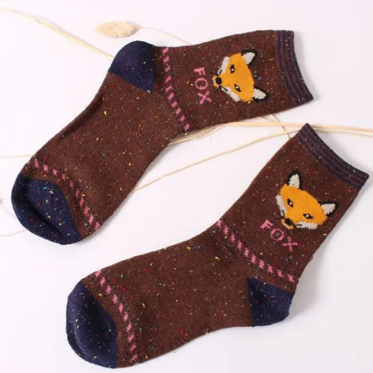 Snowy Little Fox Socks