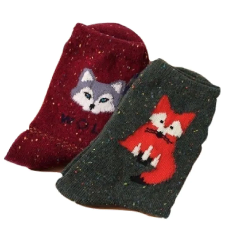 Snowy Little Fox Socks