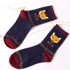 Snowy Little Fox Socks