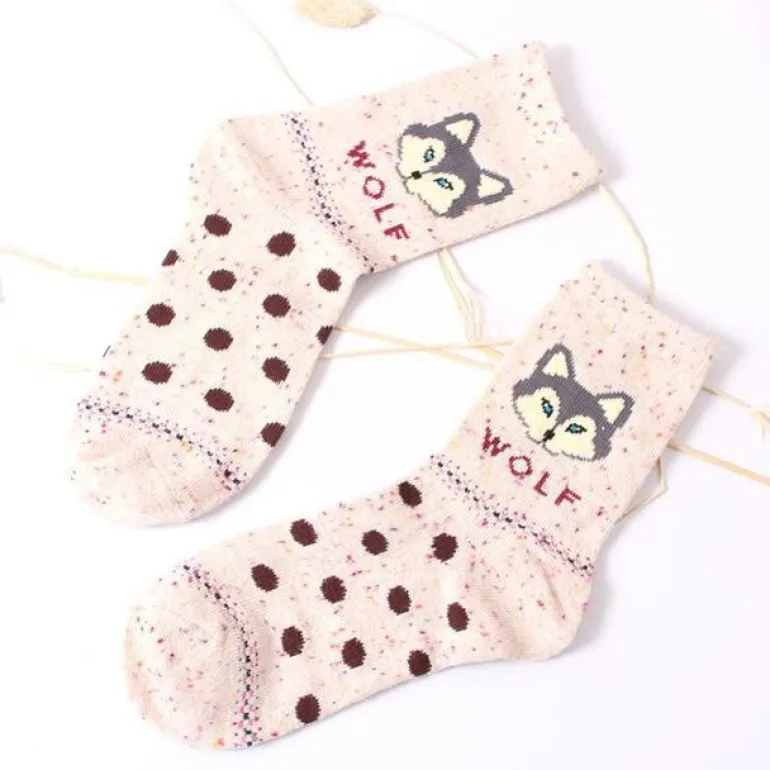 Snowy Little Fox Socks