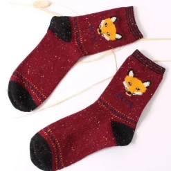 Snowy Little Fox Socks