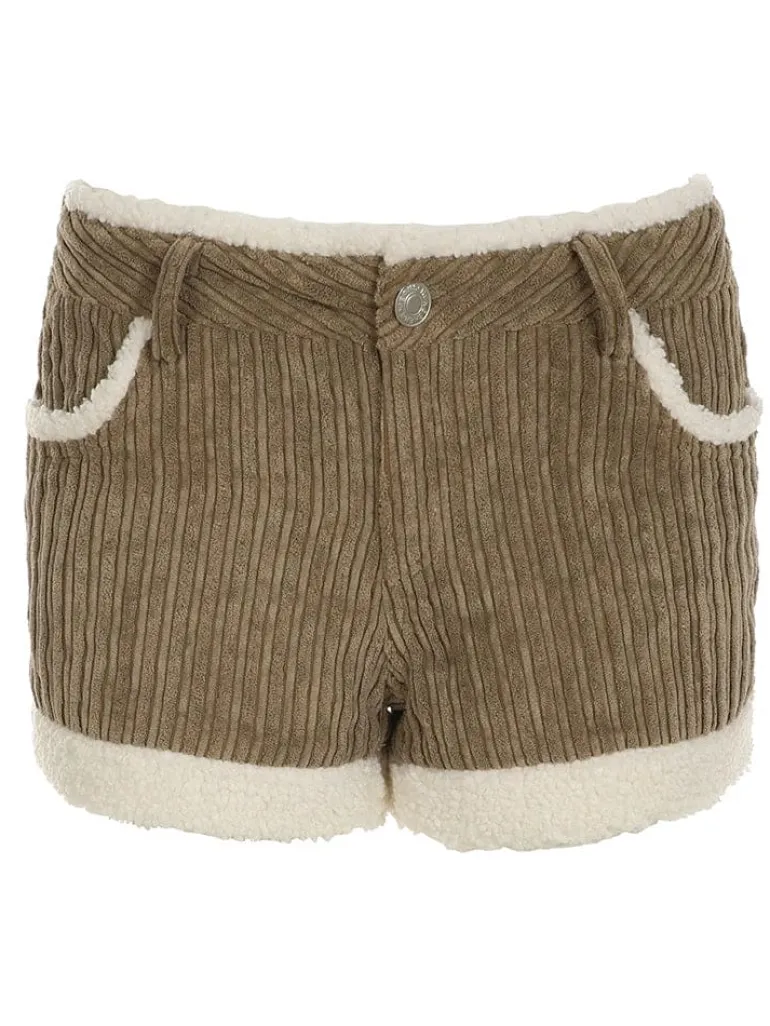 Soft Brown Corduroy Shorts