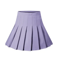Solid Color Pleated Skirt