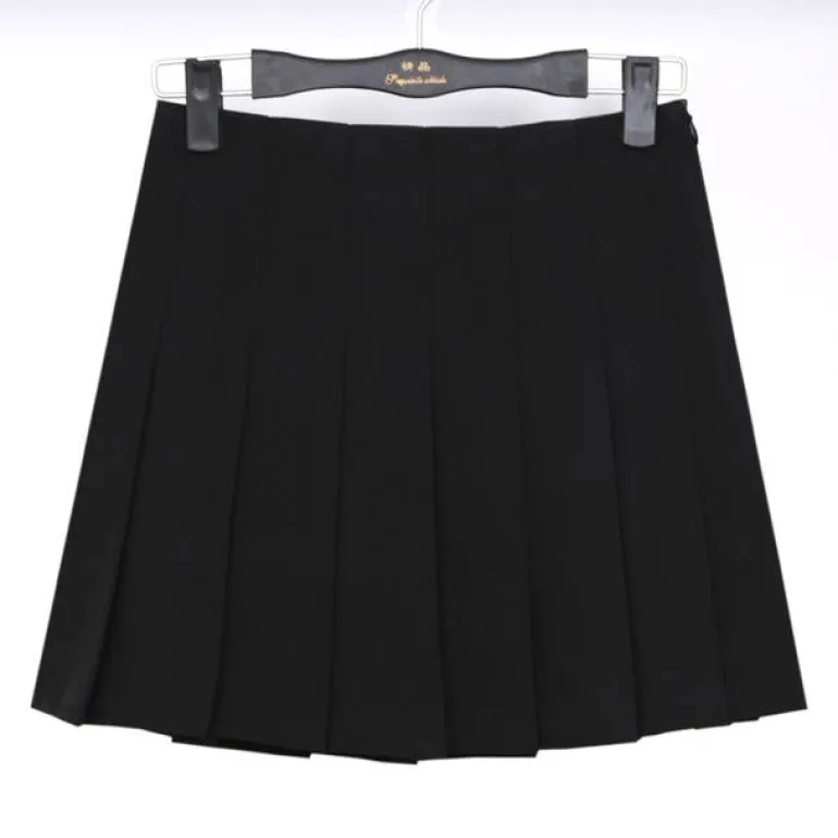 Solid Color Pleated Skirt