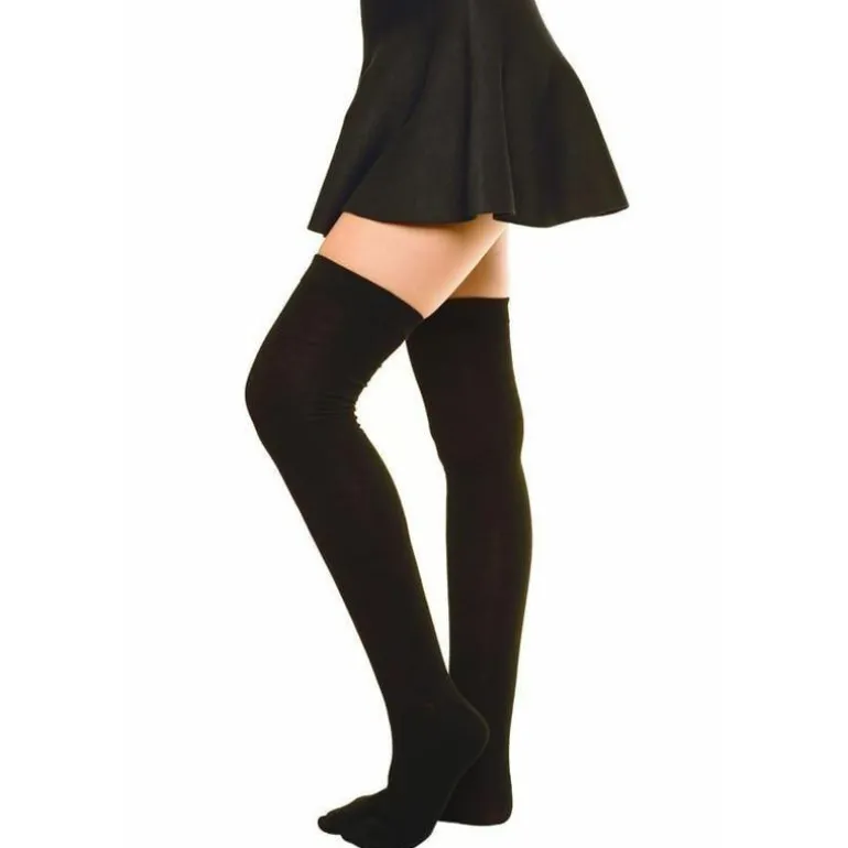 Solid Thigh High Stockings