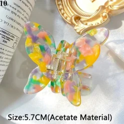 Speckled Butterfly Acrylic Hair Clips
