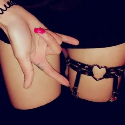 Spiked Heart Garter Belt