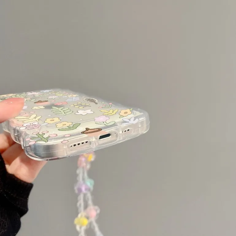 Spring Flower iPhone Case With Chain