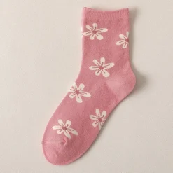 Spring Pink Floral Socks
