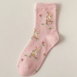 Spring Pink Floral Socks