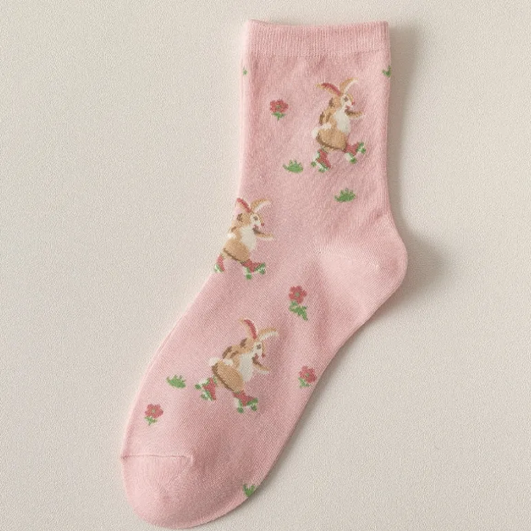 Spring Pink Floral Socks