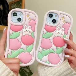 Spring Tulip Bunny iPhone Case