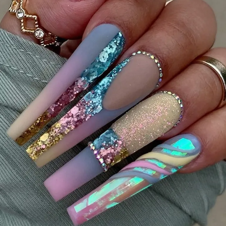 Square Shape Long Press On Nails