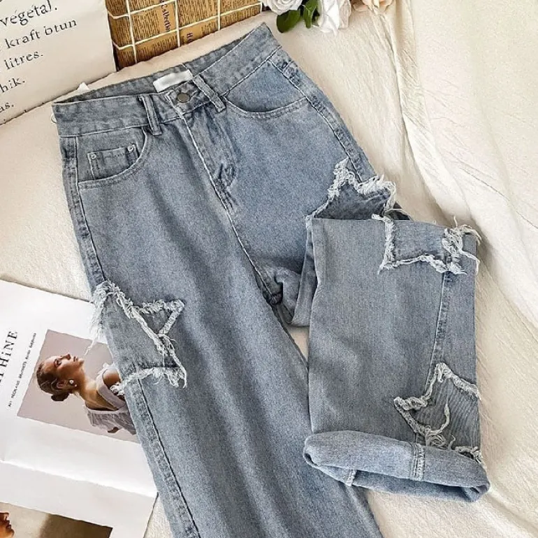 Star Patchwork Blue Jeans