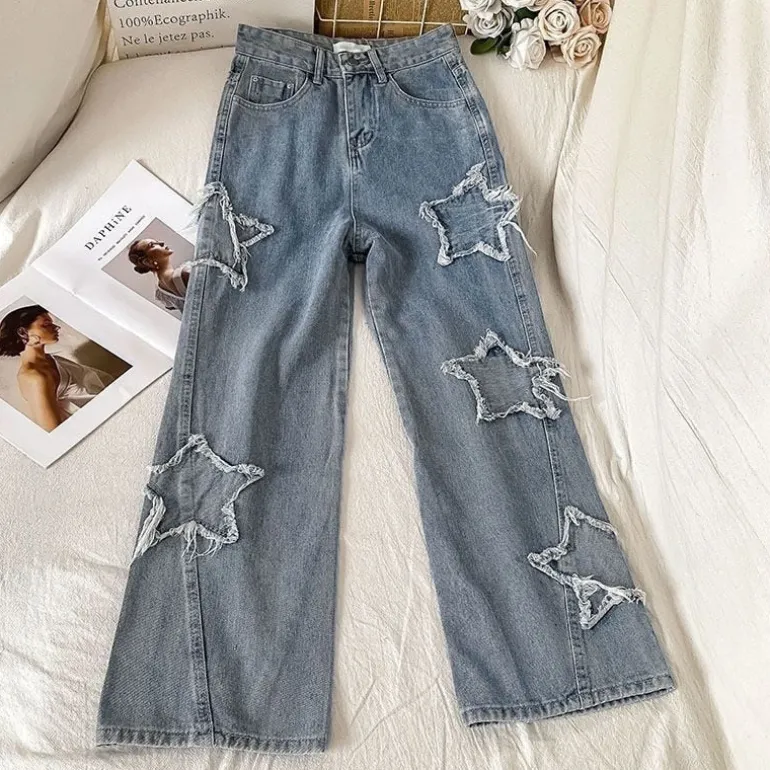Star Patchwork Blue Jeans