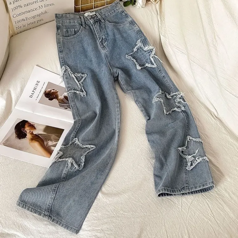 Star Patchwork Blue Jeans