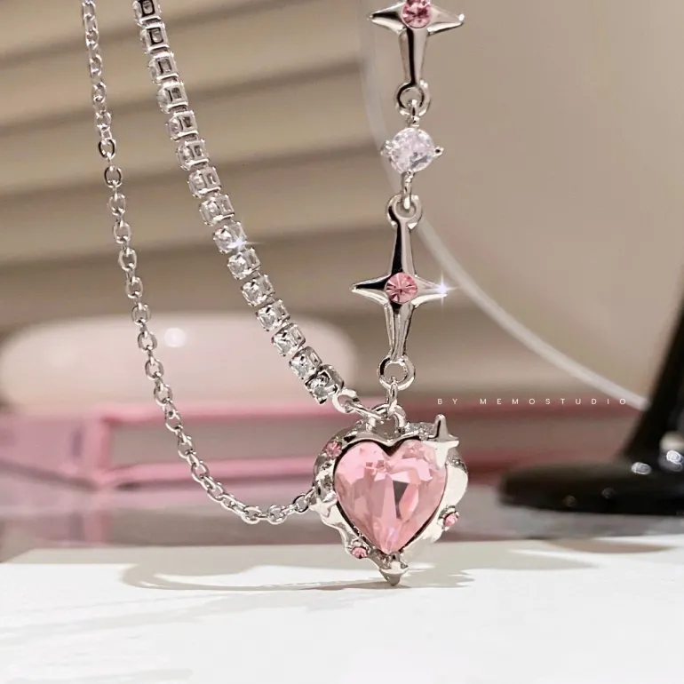Starry Love Crystal Dangle Necklace