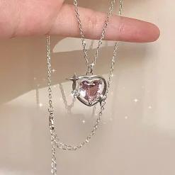 Starry Love Crystal Dangle Necklace