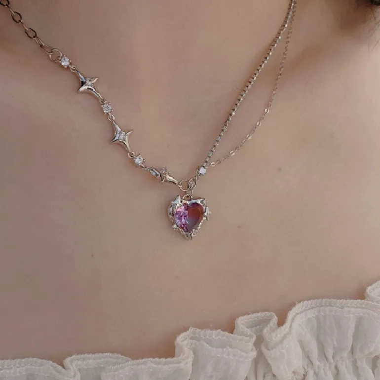 Starry Love Crystal Dangle Necklace