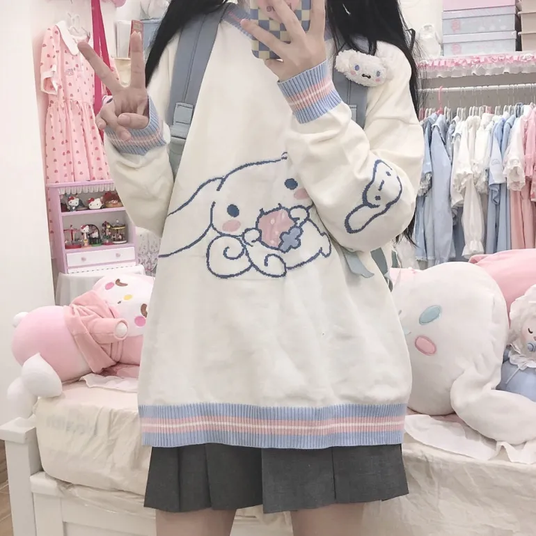 Strawberry Puppy Knit Hoodie