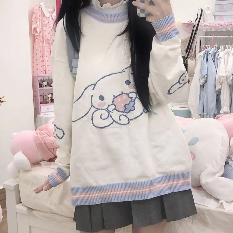 Strawberry Puppy Knit Hoodie