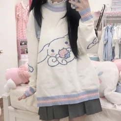 Strawberry Puppy Knit Hoodie