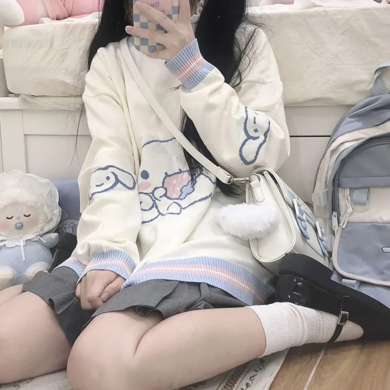 Strawberry Puppy Knit Hoodie
