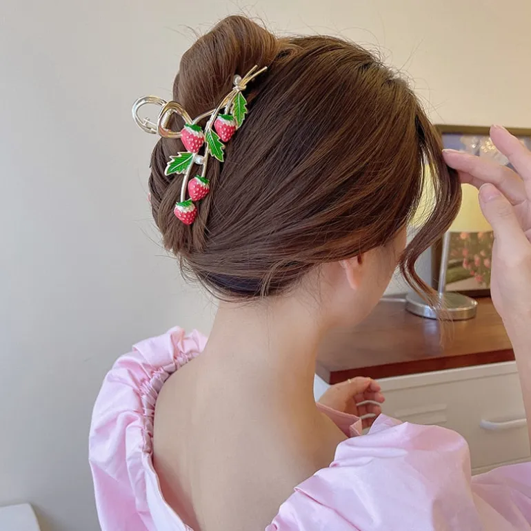 Strawberry Vine Hair Claw Clip