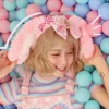 Strawbunny Ear Plush Headband
