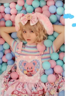 Strawbunny Ear Plush Headband