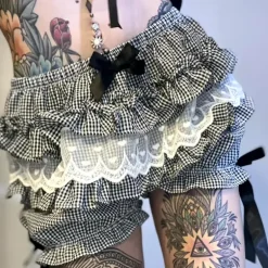 Striped Ruffled Bloomer Shorts
