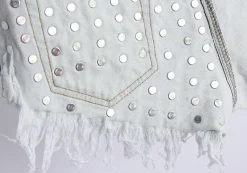 Studded Jean Shorts