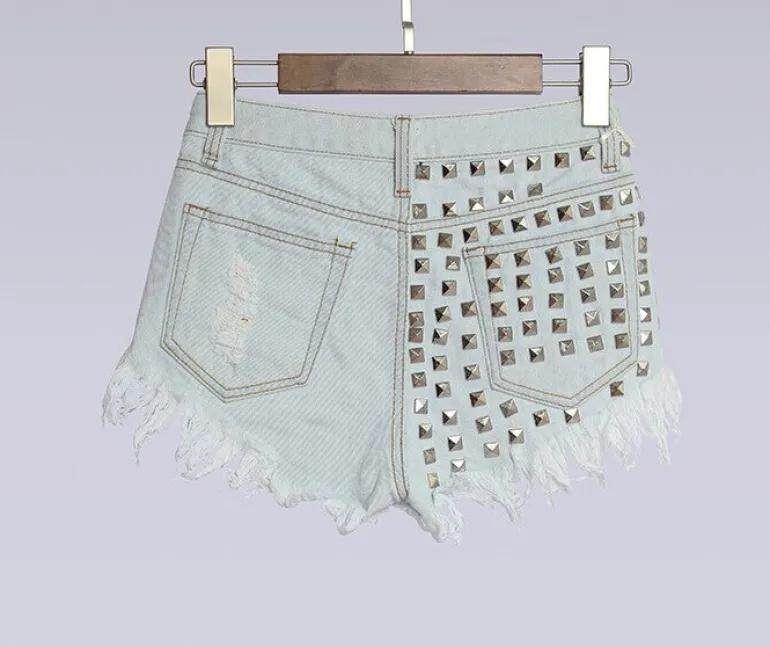Studded Jean Shorts