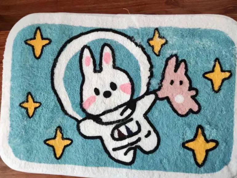 Sweet Bunny Friends Fluffy Floor Mat