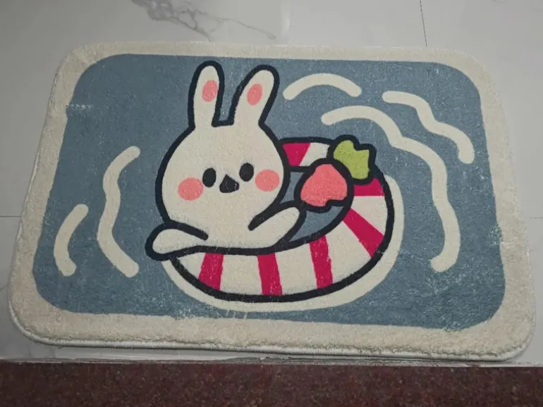 Sweet Bunny Friends Fluffy Floor Mat