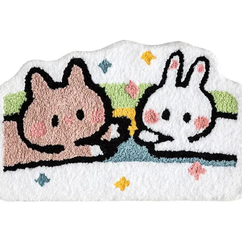 Sweet Bunny Friends Fluffy Floor Mat