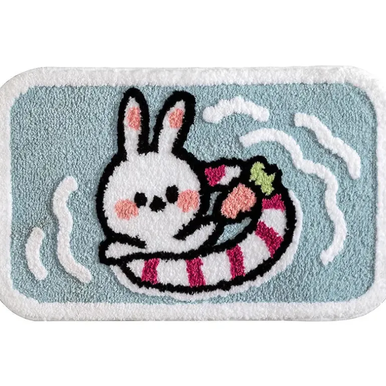 Sweet Bunny Friends Fluffy Floor Mat