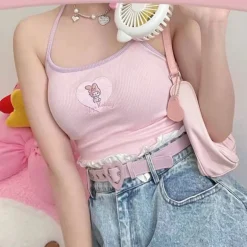 Sweet Kawaii Cropped Knit Tanks