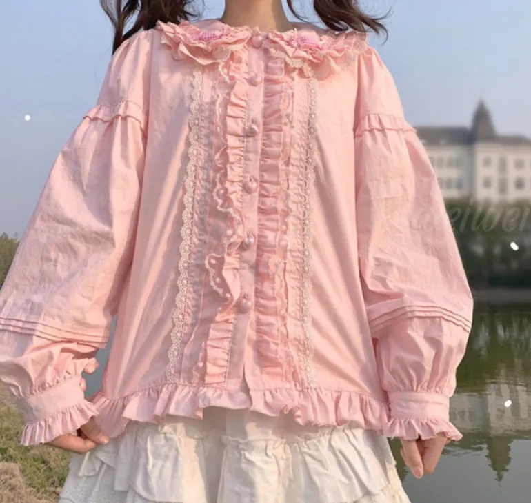 Sweet Ruffled Candy Blouse