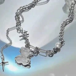 Teddy Bear Goth Chain Necklace