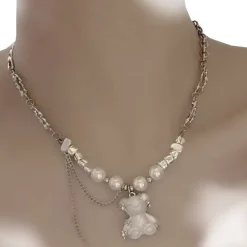 Teddy Bear Goth Chain Necklace