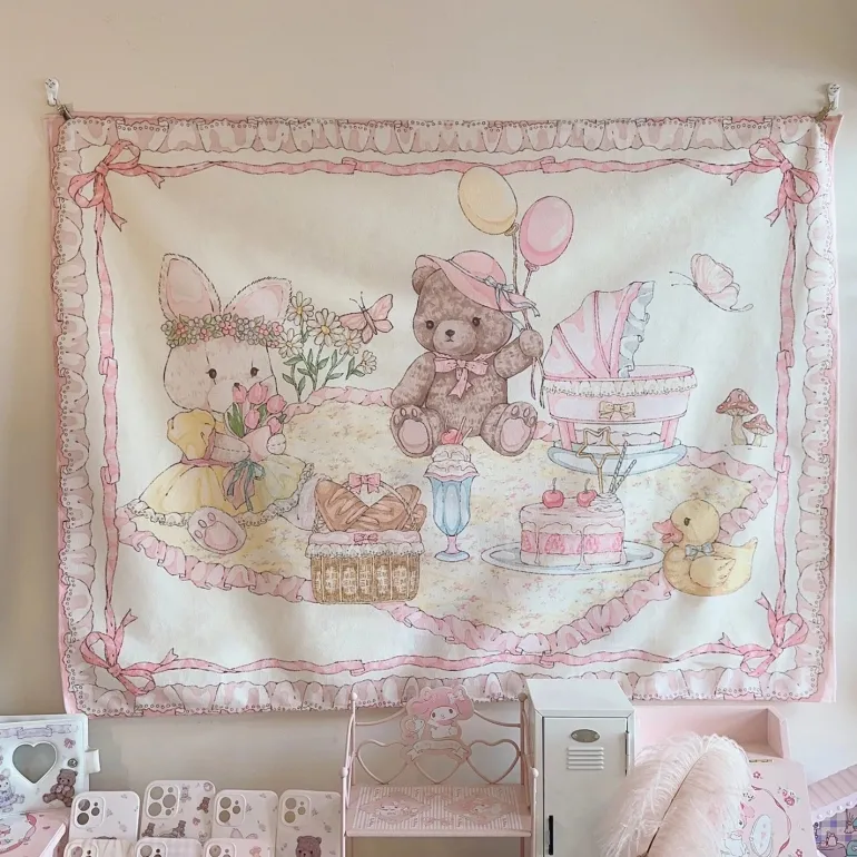 Teddy Bear Picnic Wall Tapestry