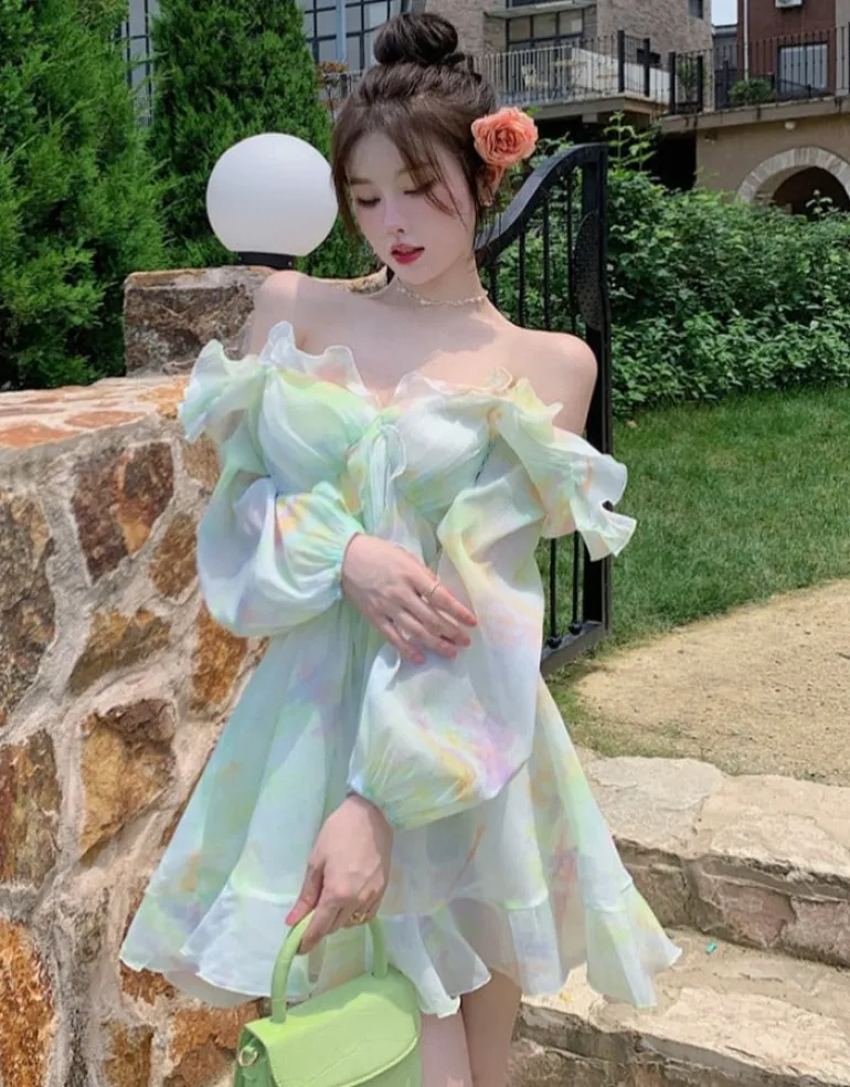 Tie-Dye Fairy Ruffled Dress
