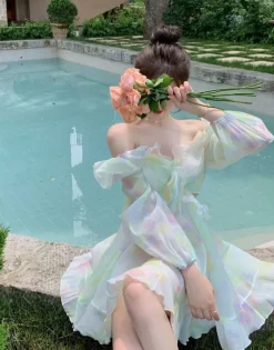 Tie-Dye Fairy Ruffled Dress