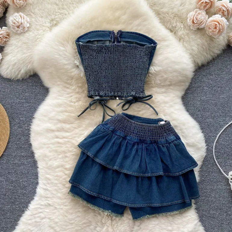 Tiny Denim Dancer Outfit Set