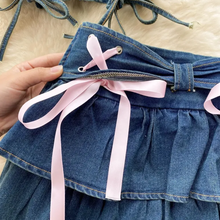 Tiny Denim Dancer Outfit Set